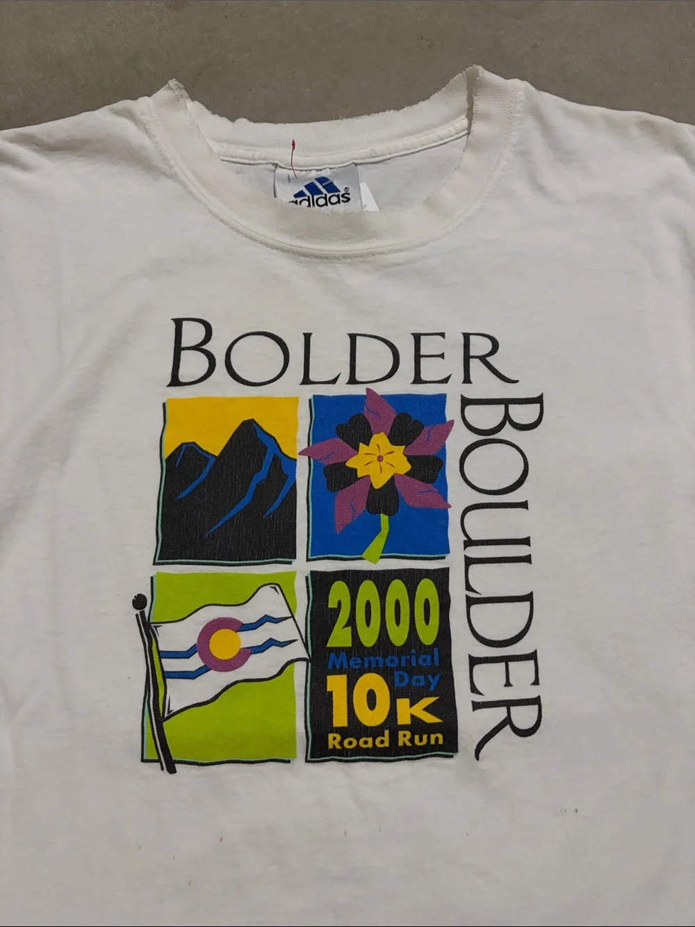 Vintage Adidas Boulder Colorado Marathon Short Sleeve Shirt